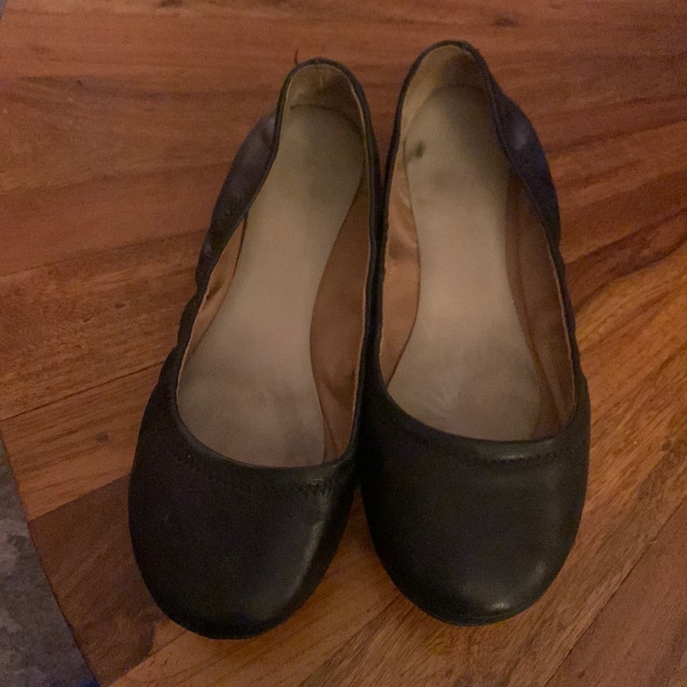 Lucky Brand Erin Ballet Flats in Black Leather 8.5M